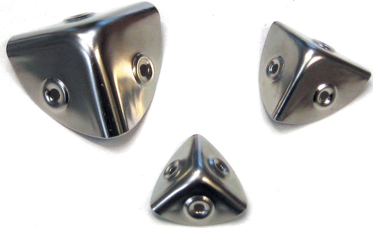 Angolo per Bauli e Casse Acciaio Nichelato 30 mm 50 Pezzi - 2