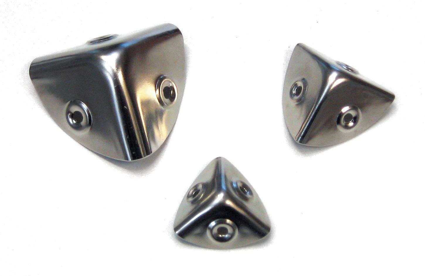 Angolo per Bauli e Casse Acciaio Nichelato 30 mm 50 Pezzi - 2