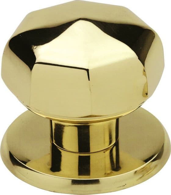 Pomolo Ottone Ottagonale 70 mm Lucido Vernic Benini 2 Pezzi - 2