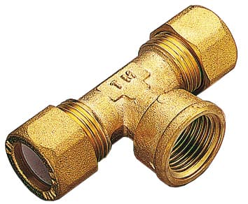 Tee Ottone Due Biconi F Gas 14 x 1/2 Tiemme 10 Pezzi - 2