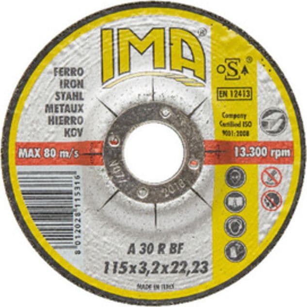 Disco per Ferro Ø 115 x 3,2 mm Ima 25 Pezzi