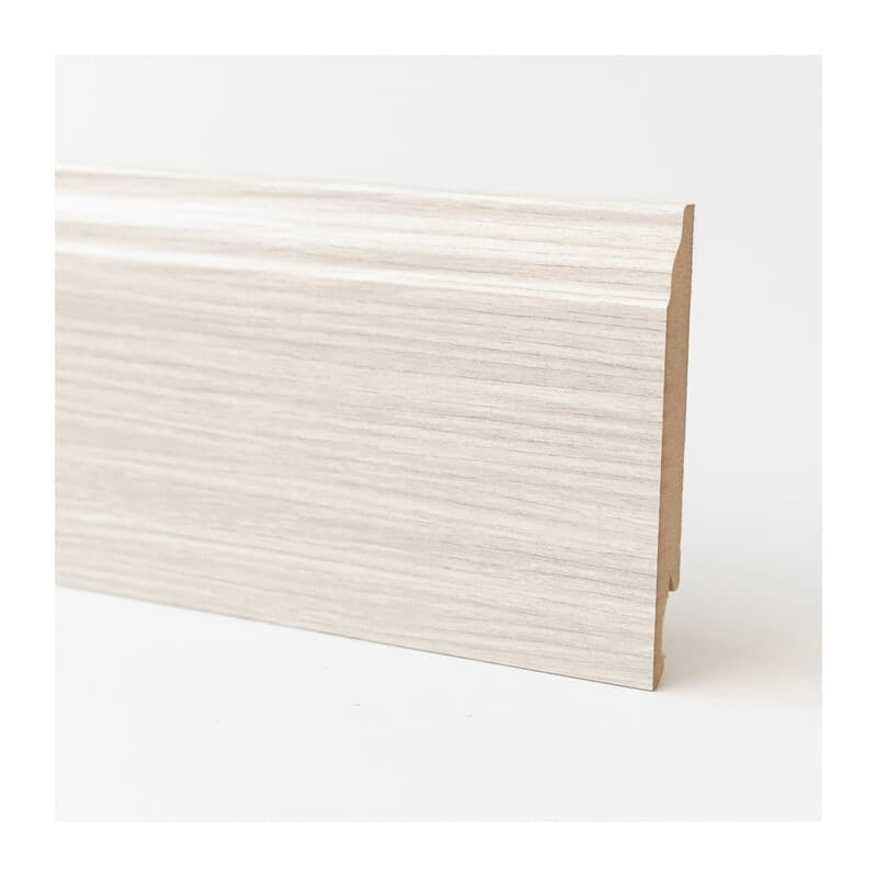 Battiscopa 120 x 14 MDF Barocco 240 cm Rovere Sbiancato 5 Pezzi - 2