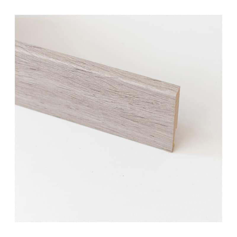 Battiscopa 80 x 14 mm MDF 240 cm Rovere Grigio 5 Pezzi - 2