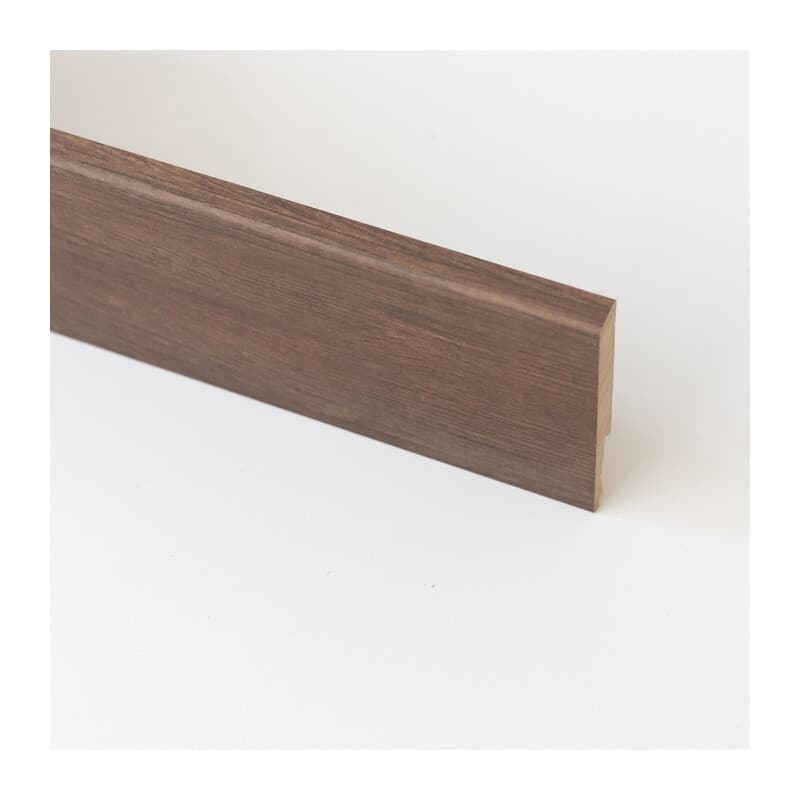 Battiscopa 80 x 14 mm MDF 240 cm Noce Scuro 5 Pezzi - 2