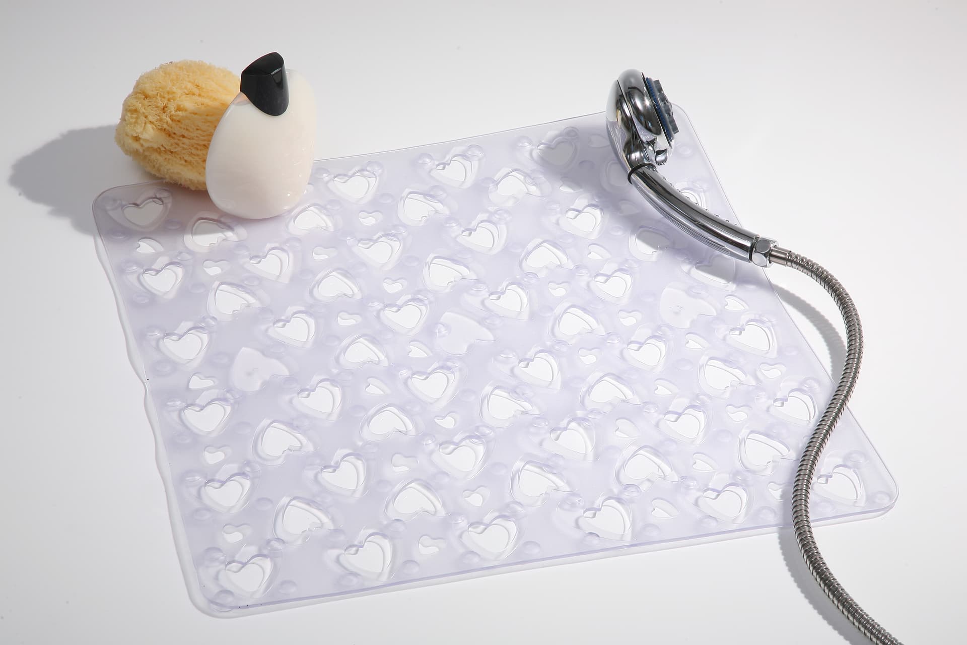 CO5555 Tappeto Doccia Vinile Cuore 55 x 55 Trasp Gedy
