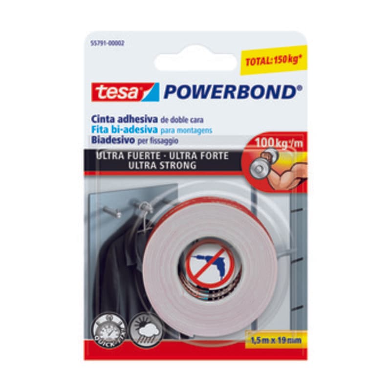 Nastro Biadesivo Tesa Powerbond 19MMX1,5M 12 Pezzi - 2