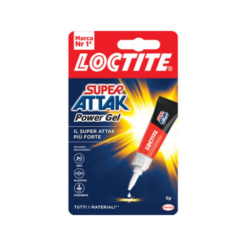 Adesivo Super Attak Power Gel 3 g Henkel Italia 24 Pezzi