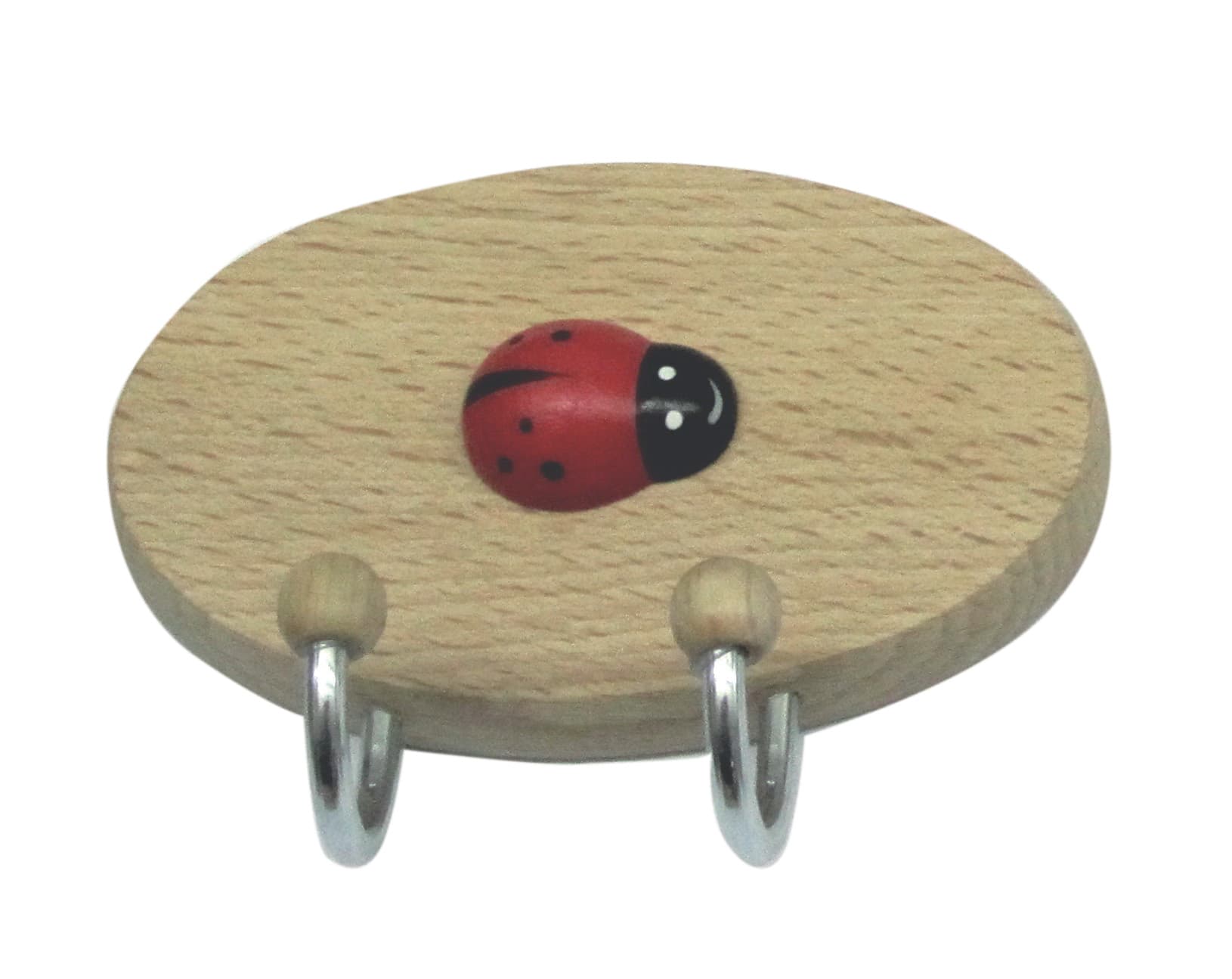 Gancio Adesivo in Legno Coccinella 2 Posti Diesse 10 Pezzi - 2