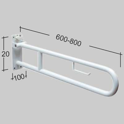 Barra di Sostegno Ribaltabile con Porta Carta Igienica 60 cm Made in Italy - 2