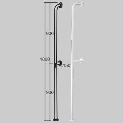Corrimano Verticale da Parete a Pavimento 180 cm Made in Italy - 2