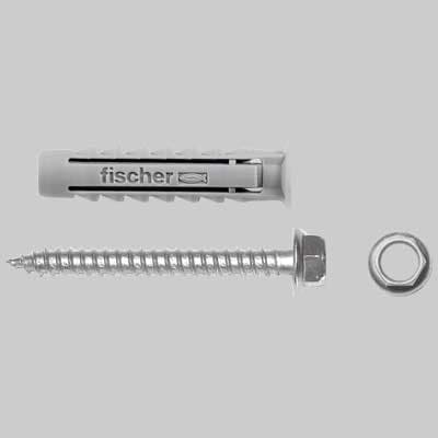 Tassello in Nylon con Vite Legno Testa Flangiata Fischer Sinistro 10 Bm - 2