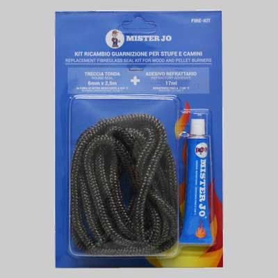 Kit Ricambio Treccia + Silicone Alta Temperatura Ml 60 Ø 12 x 2,5 m Made - 2