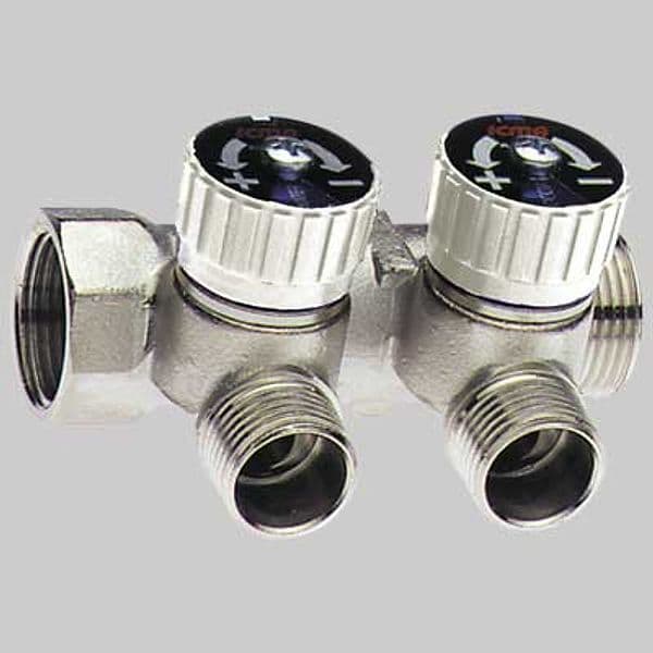 Collettore Lineare con Rubinetti Icma 4 1X(24 x 1,5) 2 Vie