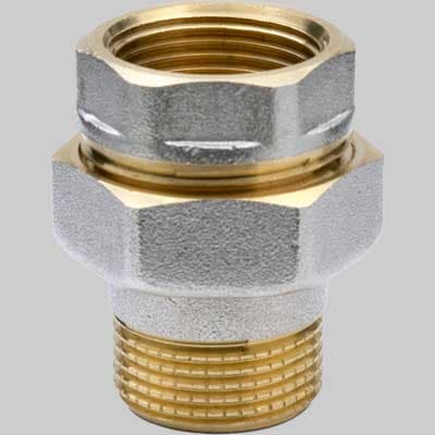 Raccordo Diritto Nichelato in Tre Pezzi F M 1½ Apm - 2