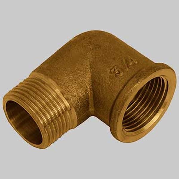 Gomito Maschio Femmina Ottone Giallo 11/4 x 11/4 Made in Italy - 2