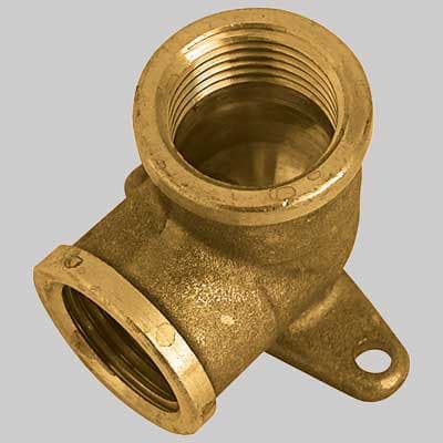 Gomito con Flangia F Ottone Giallo 1/2 x 1/2 Made in Italy - 2