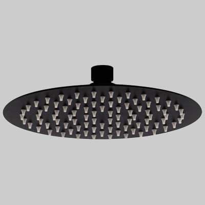 Soffione Doccia INOX Tondo Nero Dm 200 Made in Italy - 2