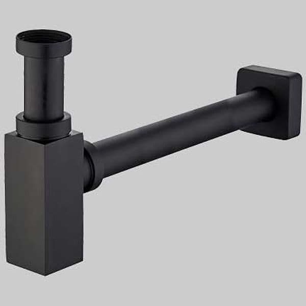 Sifone Arredo Quadro Nero 1 1/4 x 32 Made in Italy - 2