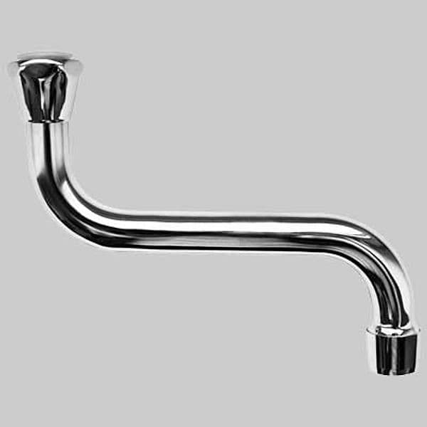 Canna Inferiore per Grupppo Lavello a Muro Cromo 300 mm Made in Italy - 2