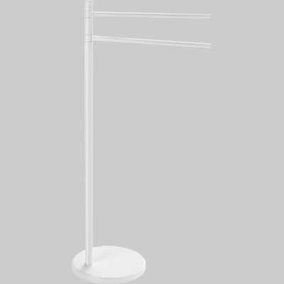 Piantana Portasalviette Mammolo Bianco D.21 P.34,5 x H 89 cm Gedy - 2