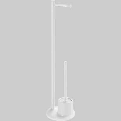Piantana Portarotolo e Scopino WC Mammolo Bianco D.20 P.20 x H 77,3 cm Gedy - 2