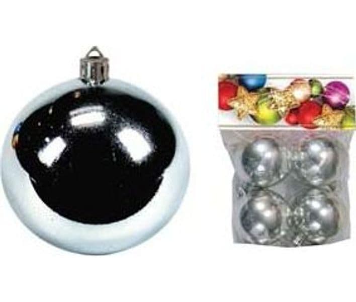 Sfere Lisce Argento 55 mm in Confezione da 4 Pezzi