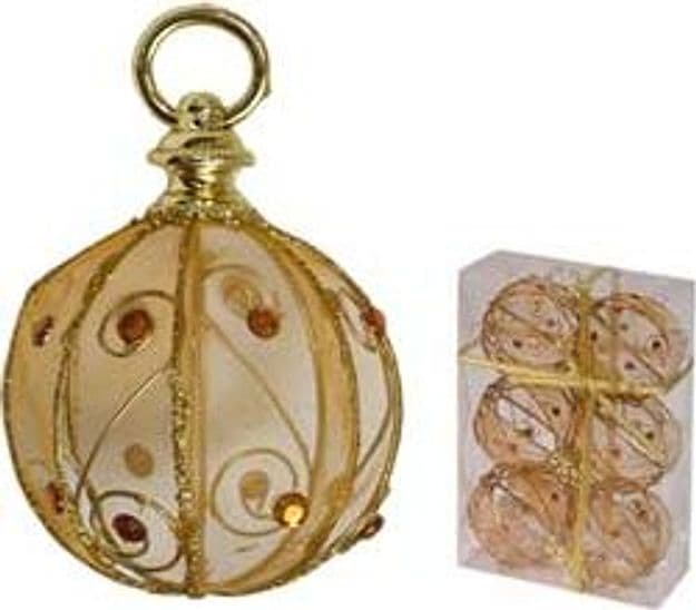 Sfere Tonde in Rete Oro Ø 60 mm in Conf. PZ.6 I Re Magi - 2