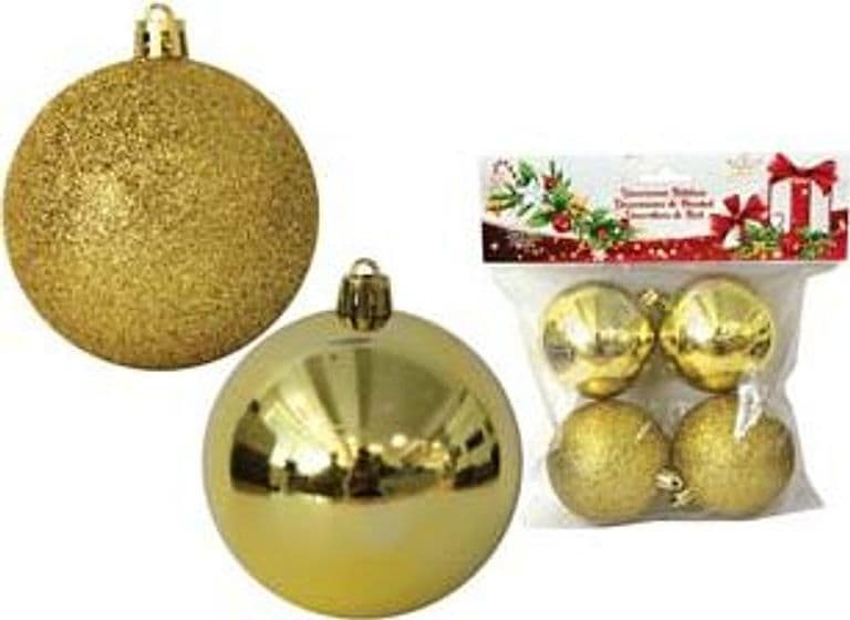 Sfere Lisce e Glitterate Oro 60 mm in Confezione da PZ.4 - 2