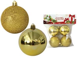 Sfere Lisce e Glitterate Oro 60 mm in Confezione da PZ.4 - 2