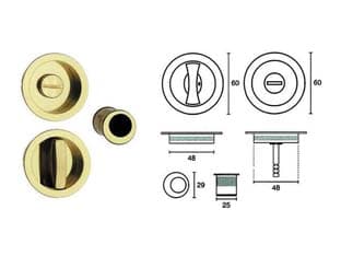 Kit per Porte Scorrevoli Oro Lucido 50 mm Frontale con Incontro Oro Luc - 2