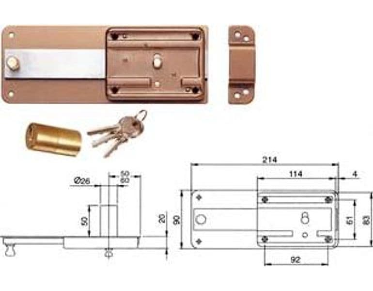 Ferroglietto P Ferro Catenaccio 6 Mandate con Cilindro Fisso Cod 171373 – Iseo Serrature