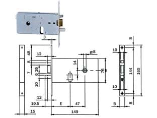 Elettroserratura da Infilare per Fasce 76 mm H 550 70 Mm, Frontale 20 mm - 2