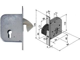 Serratura per Porte e Cancelli Scorrevoli a Gancio Rientrante 068 50 mm - 2