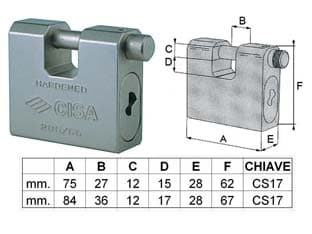 Lucchetto Corazzato a Una Bocca 28550 84 mm (ART.28550840) Cisa - 2