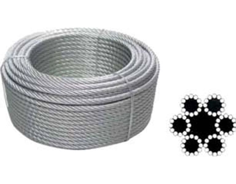 Fune Metallica in Acciaio Zincato Ø 14 mm Rt da MT100, 72 Fili 1 Rotolo – Quality