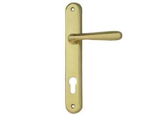 Maniglia Karol con Placca Foro Yale in Zama Finitura Ottone Lucido 90 mm - 2