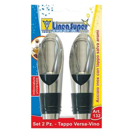 Tappo per Bottiglie Versa Vino De Luca Coltellerie 2 Pezzi - 2