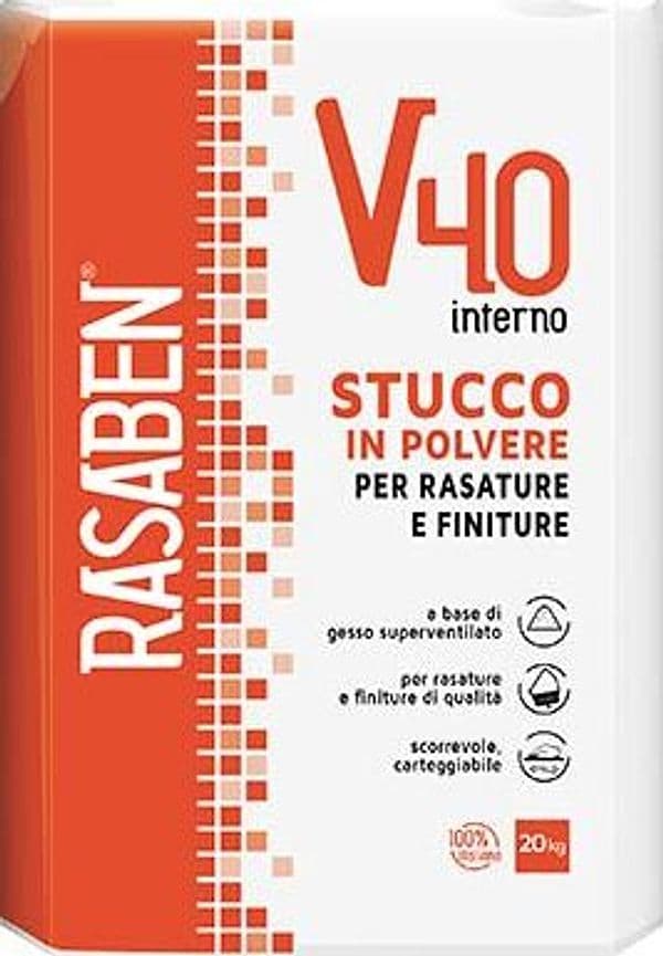 Stucco Polvere Interno V40 K2 Rasaben Kg 20 - 2