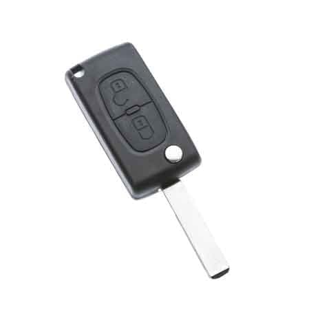Guscio per Chiave Auto Citroen Peugeot HU83ARS2 2 Bottoni - 2