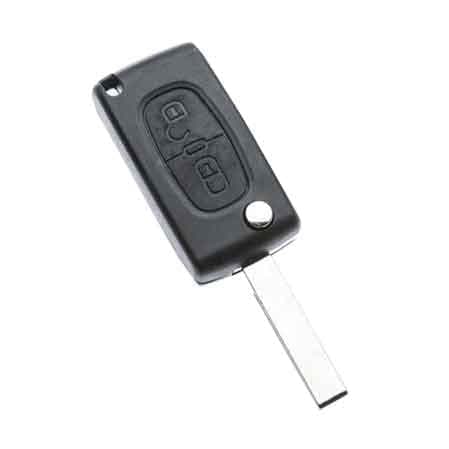Guscio per Chiave Auto Citroen Peugeot HU83ARS2N 2 Bottoni - 2