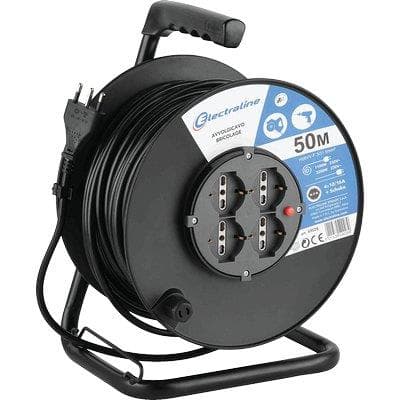 Avvolgicavo Bricolage 49028 Electraline 2P con T 16A Bipasso Schuko X4 - 2