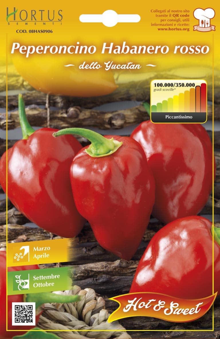 Semi Orto Peperoncino Habanero Rosso Hortus Sementi 10 Pezzi - 2