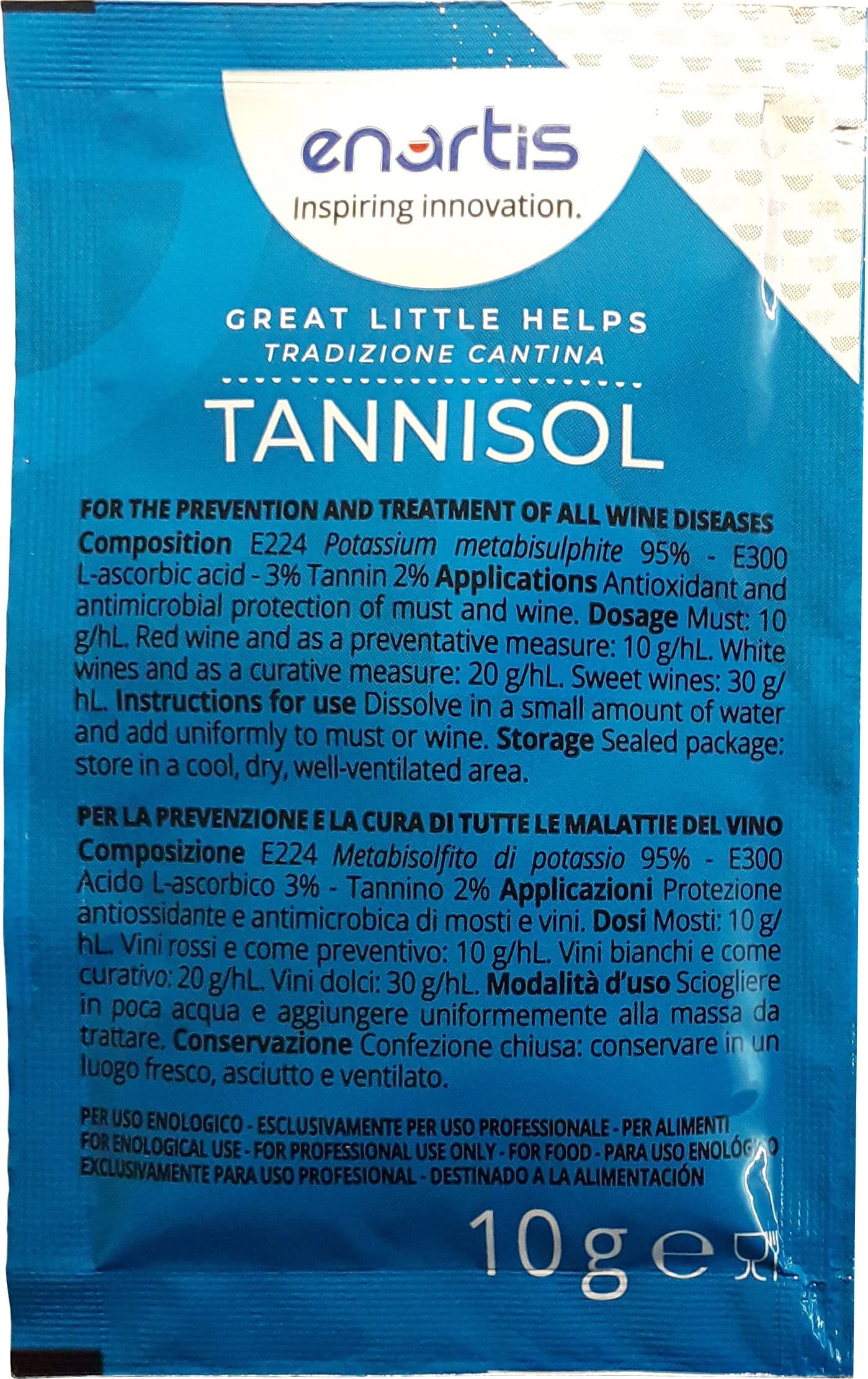 Antiossidante Vino Metabisolfito Tannisol 100 Bust - 2