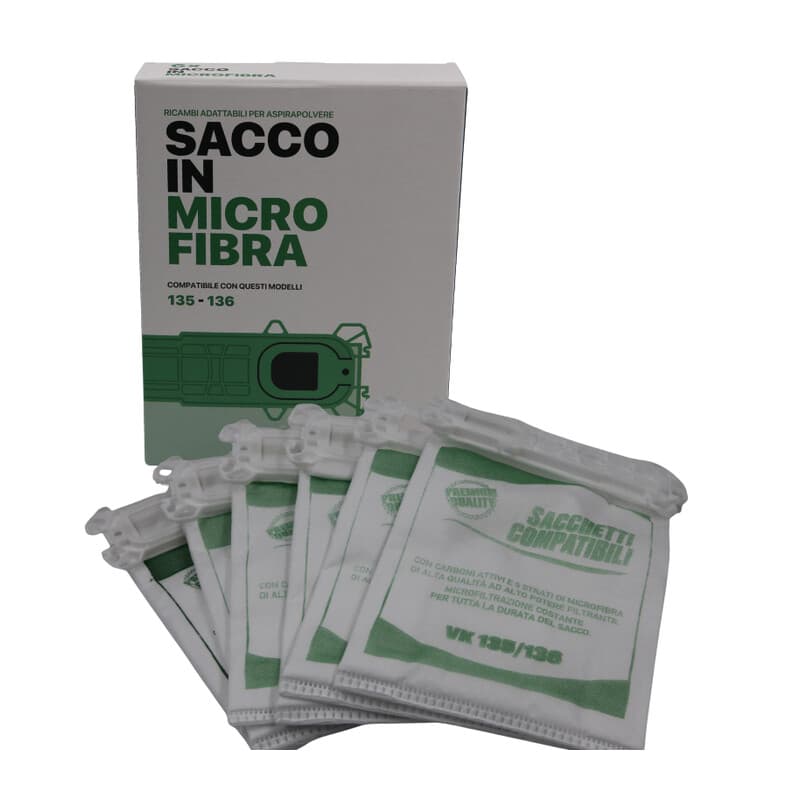 Ricambio Folletto Sacco in Microfibra K135 .6 6 Pezzi - 2