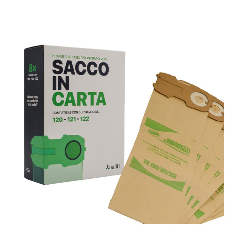 Ricambio Folletto Sacco in Carta K120 x 1 .8 2 Pezzi - 2