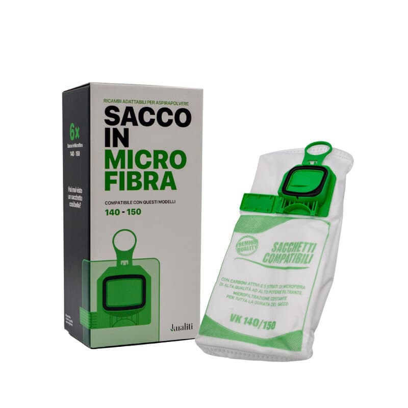 Ricambio Folletto Sacco in Microfibra K140 .6 150 Pezzi - 2