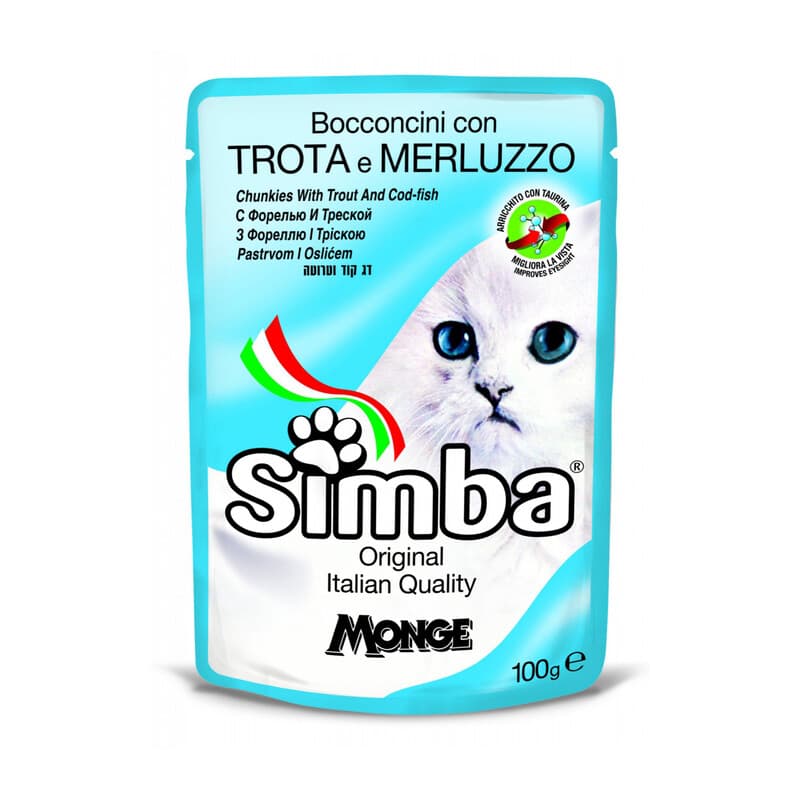 Cibo Gatto Monge Simba 100 g Trota e Merluzzo 24 Pezzi - 2