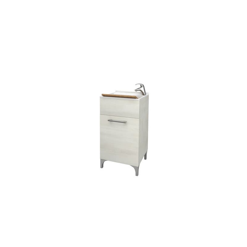 Lavatoio Legno 45 x 50 Rovere Bianco - 2