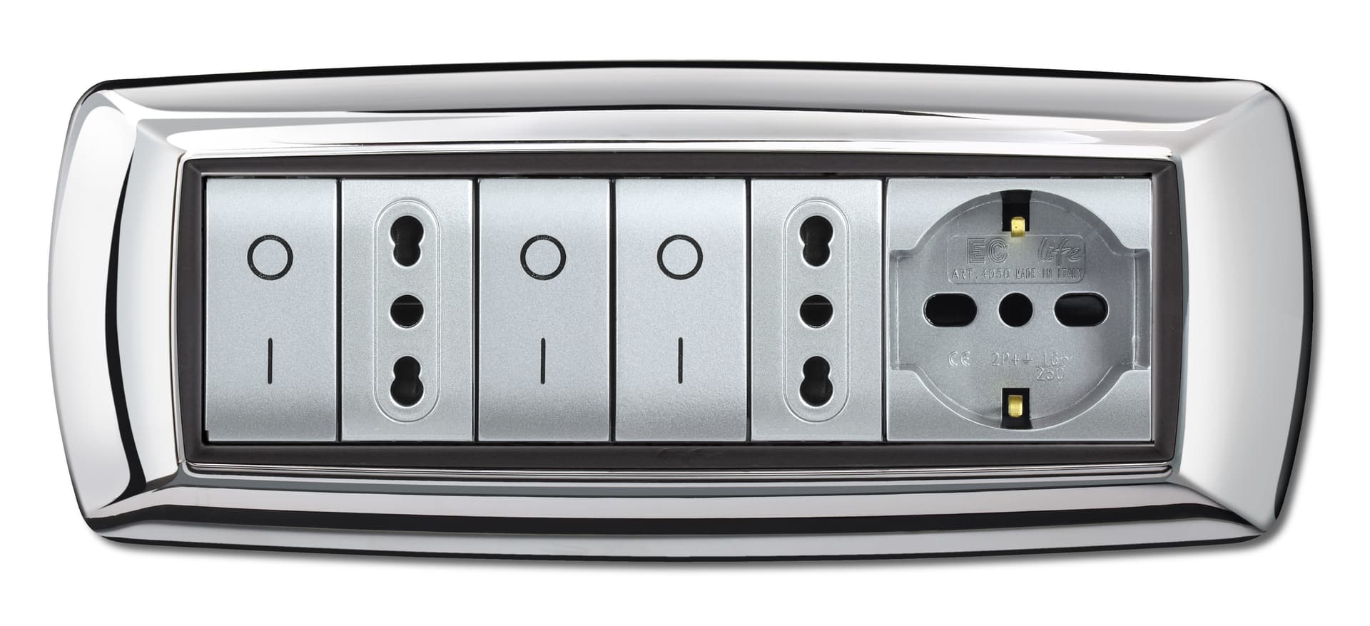 Placca Life Living Plast Cromo 7P Elettrocanali - 2