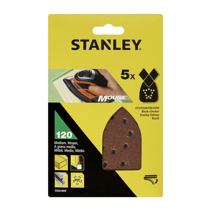 Piranha Stanley STA31009 X31009 5 Fogli Velcro per Mouse GR.120 1,0 - 2